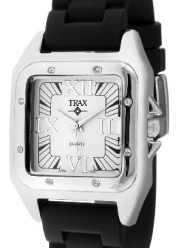 Trax Women's TR5132-WB Posh Square Black Rubber White Dial Watch
