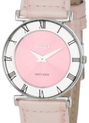 Jowissa Women's J2.016.M Roma Pastell Pink Sunray Dial Leather Roman Numerals Watch