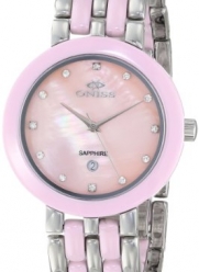 Oniss Paris Women's ON818-L-PNK Daisy Ceramic Collection Pink Watch