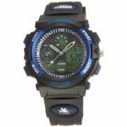 Pasnew 50m Water-proof Digital-analog Boys Girls Sport Digital Watch with Alarm Stopwatch Chronograph (Blue) Pse-048b