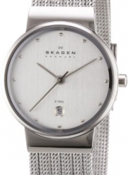 Skagen Women's 355SSS1 Steel Collection Patterned Mesh Stainless Steel Watch