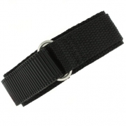 Watch Band Nylon One Piece Wrap Sport Strap Black Adjustable Velcro 22 millimeter