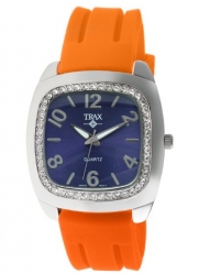 Trax Women's TR1740-NO Malibu Fun Orange Rubber Blue Dial Crystal Watch