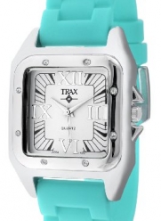 Trax Women's TR5132-WTQ Posh Square Turquoise Rubber White Dial Watch