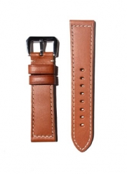 PANERAI Tan Pilot Racing Style Heavy Leather Watchband with S/S Buckle 18mm