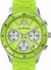 Jacques Lemans Women's 1-1587F Rome Sports Sport Analog Chronograph with Silicone Strap Watch
