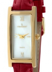 Peugeot Women's 3017RD Gold-Tone Red Leather Strap Watch