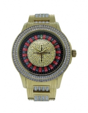 Elgin FG04G Men's Analog Roulette Wheel White Crystals Bracelet Style Watch