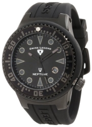 Swiss Legend Men's 21848D-PHT-01 Neptune Black Dial Black Silicone Watch