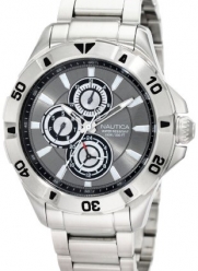 Nautica Men's N17545G NST 06 Multifunction Silver Dial Steel Bracelet Watch