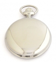 Charles-Hubert, Paris Mechanical Pocket Watch Polished Chrome Plated Steel - Exclusive!