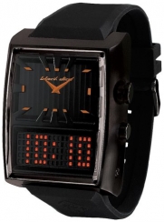 Duo Project Men's Watch with Black Band and Orange Hand