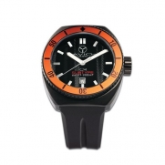 Avio Milano Men's Quartz Watch with Black Dial Analogue Display and Black Rubber Strap SUB BK OR