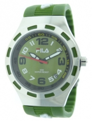 Fila Primavera Unisex Olive Green Rubber Stainless Steel Watch #FA0749-85