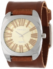 Nemesis Women's BHST098Y Brown Collection Retro Roman Leather Band Watch
