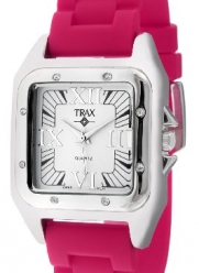Trax Women's TR5132-WF Posh Square Fuchsia Rubber White Dial Watch