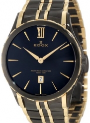 Edox Women's 27035 357JN NID Grand Ocean Black and Gold PVD Stainless Steel Watch