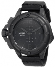 Welder Unisex 2701 K45 Black Stainless Steel and Leather Oversized Watch