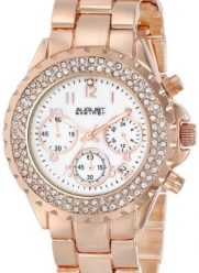 August Steiner Women's AS8031RG Crystal Mother-Of-Pearl Chronograph Bracelet Watch