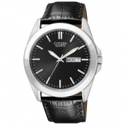 Citizen Quartz Leather Strap Black Dial Men's Watch - BF0580-06E