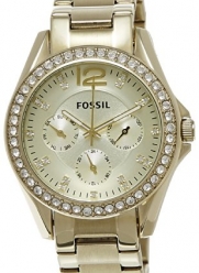 Fossil Women's ES3203 Riley Multifunction Gold-Tone Stainless Steel Watch