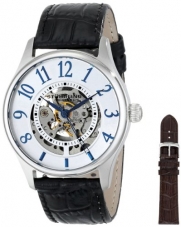 Stuhrling Original Men's 746L.SET.01 Delphi Solaris Automatic Skeleton Silver Watch with Additional Strap