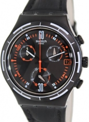 Swatch Men's Quartz Watch Classic Eruption YCB4023 with Leather Strap