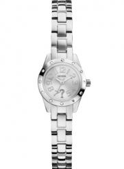 GUESS Women's U0307L1 Silver-Tone Watch with Genuine Crystal Accents & Self-Adjustable Bracelet