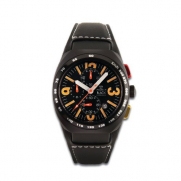 Avio Milano Men's Quartz Watch with Black Dial Chronograph Display and Black Leather Strap AVI-40-CR-N-A