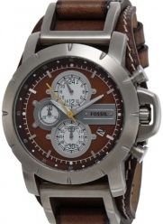 Fossil Men's JR1157 Brown Leather Strap Brown Analog Dial Chronograph Watch