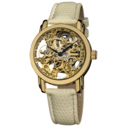 Akribos XXIV Women's AKR431YG Gold Swiss Automatic Skeleton Watch