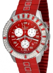 Christian Dior Women's CD11431BR001 Christal Chronograph Diamond Red Dial Watch