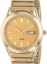 Seiko Men's SNE058 Gold Tone Solar Champagne Dial Watch