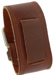 Nemesis Unisex Brown Wide Leather Cuff Wrist Watch Band