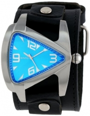 Nemesis Men's LBB011L Oversized Collection Blue TearDrop Triangle Leather Band Watch
