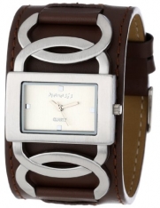 Nemesis Women's NS104B Brown Collection Cross Arc Leather Band Watch