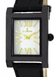 Le Chateau #7020L_GUN Women's Pazione Collection Ultra Slim Leather Band Dress Watch