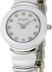 Wittnauer Ladies Round White Ceramic 8 Diamond Watch 12P06