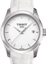 Tissot Couturier White Dial White Leather Strap Ladies Watch T0352101601100
