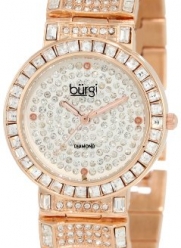 Burgi Women's BUR060RG Diamond & Baguette Quartz Watch