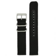 Nylon Watch Band Fits Seiko Watches Strap Black Heavy Buckle 18 millimeter