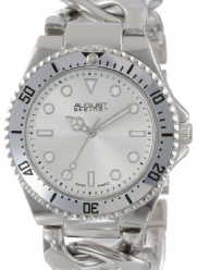August Steiner Women's AS8079SS Swiss Diver Silver-Tone Twist Chain Bracelet Watch