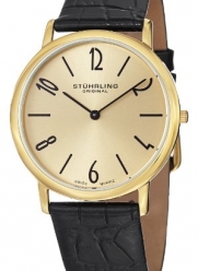 Stuhrling Original Men's 140.333531 Classic Ascot II Swiss Quartz Slim Gold Tone Watch