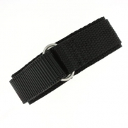 Watch Band Nylon One Piece Wrap Sport Strap Black Adjustable Velcro 18 millimeter