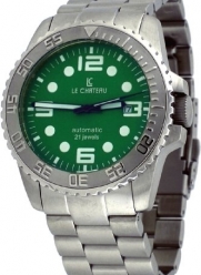 Le Chateau #7083M-GRN Men's Stainless Steel Sports Dinanmica Green Dial Automatic Watch