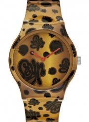Marc Ecko Midsize Artifaks Leopard Pattern Plastic Case Polyurethane Strap Watch E06535M1