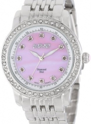 August Steiner Women's AS8045PK Diamond and Crystal Swiss Quartz Bracelet Watch