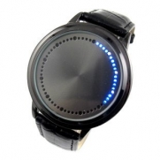 Abyss Tron Blue & White Japanese Style Inspired LED Touchscreen Watch - Uber Cool All Black Design