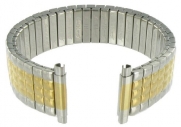 16-21mm Straight End Speidel Twist-o-flex Gold and Silver Tone Stainless Steel Watch Band 1238/16