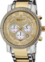 Akribos XXIV Men's AK439TT Grandiose Diamond Quartz Chronograph Gold Dial Watch